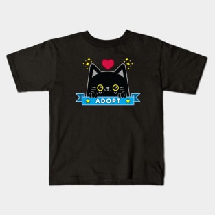 Adopt A Black Cat Kids T-Shirt